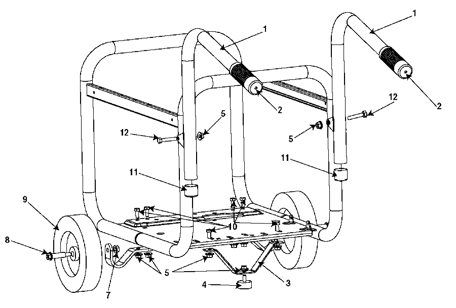 Default Diagram and Parts List for GAP62 Type 1 Porter Cable Lawn Tractor Accessories